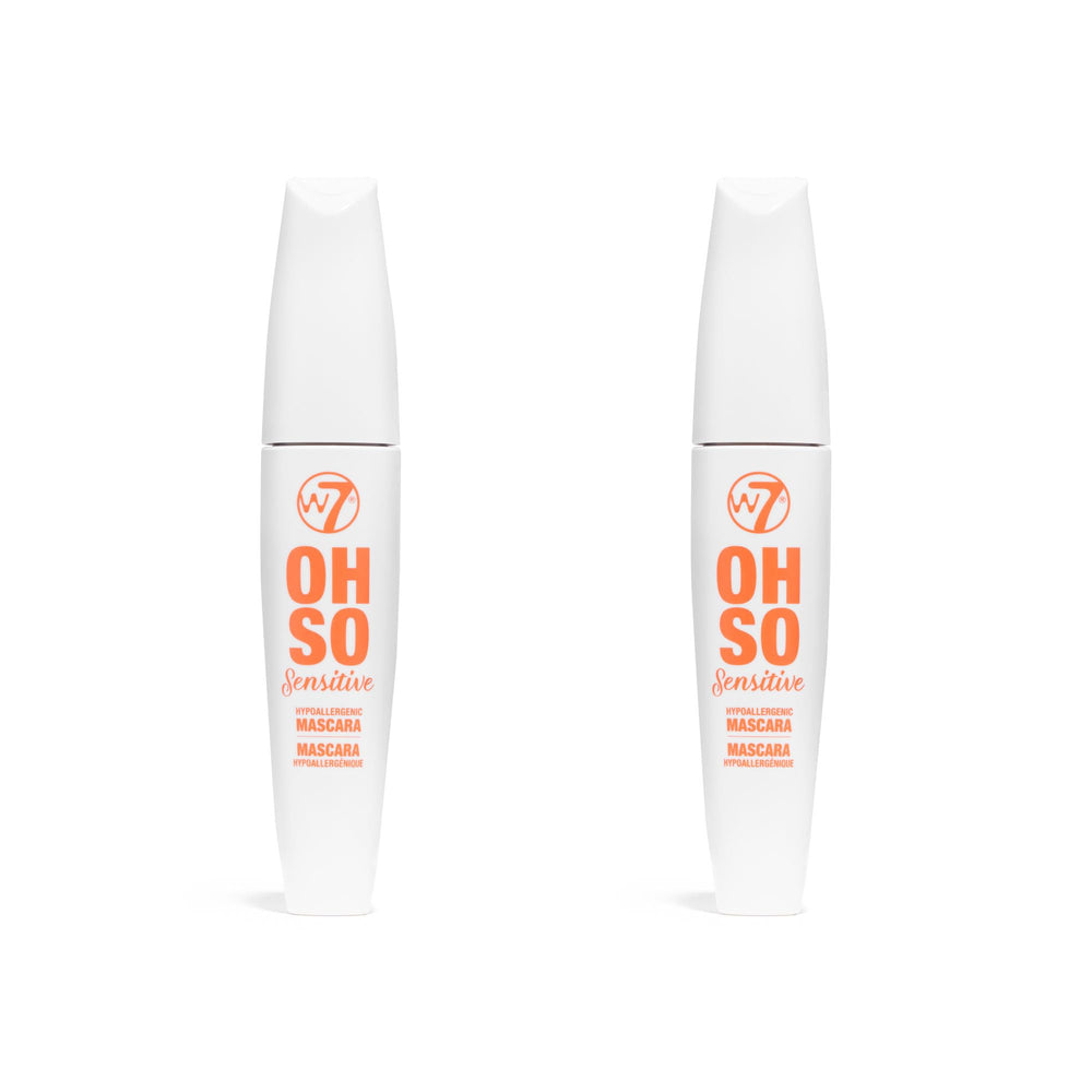 W7 Oh So Sensitive mascara two-pack box, ideal for sensitive eyes and value.