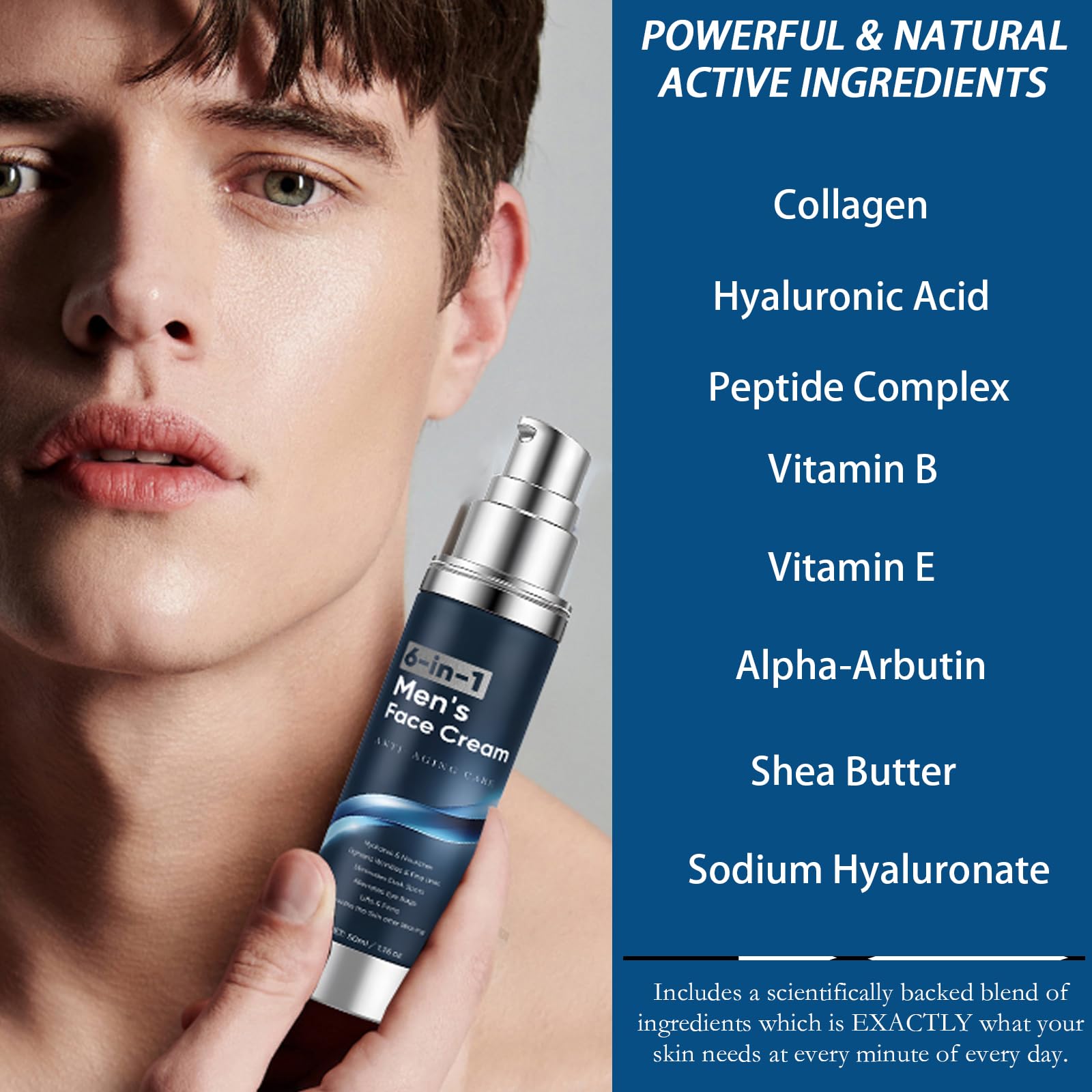 WAESKI crema facial hombres: aplicación diaria para cuidado de la piel.