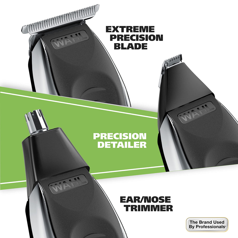 Detail trimmer head on Wahl Aqua Blade for fine lines around mustache