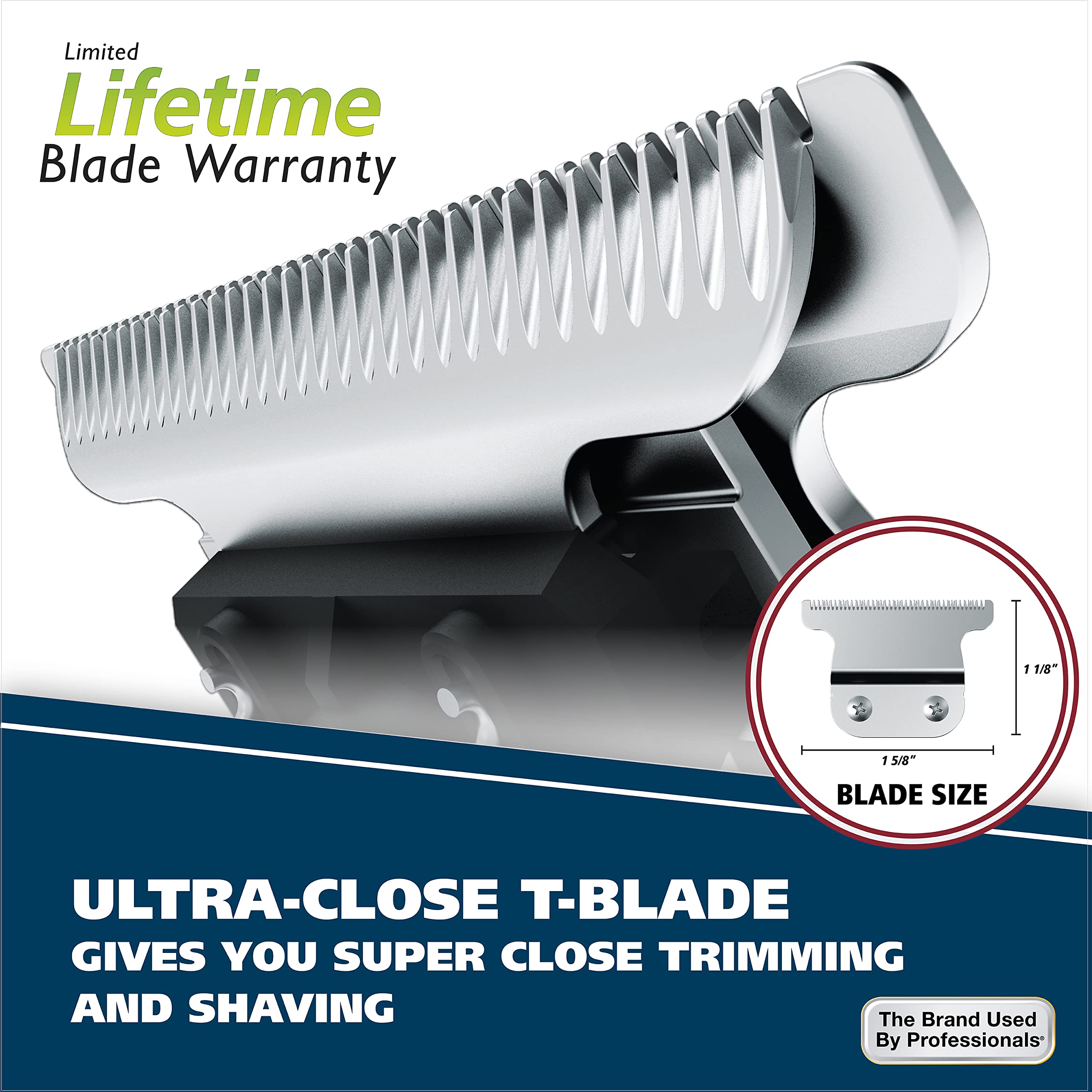 Rotary personal trimmer head on Wahl Aqua Blade for precise neck detailing