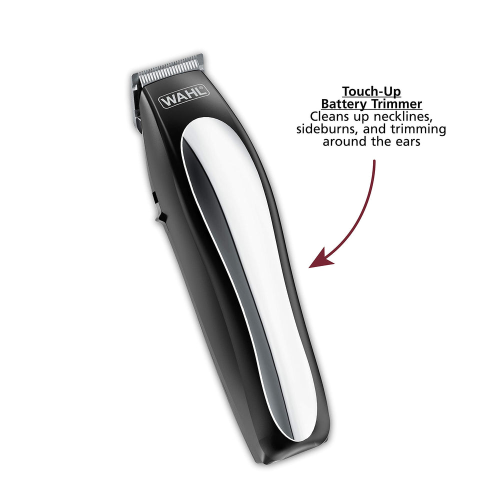 Wahl attachment guards provide precise length options for home haircuts.