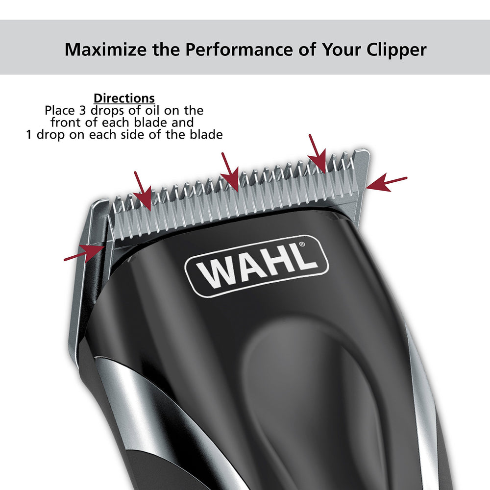 Wahl blade life-extension steps showing left, right, and middle drops