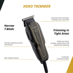 Eight clipper guards for adjustable length control during fades.