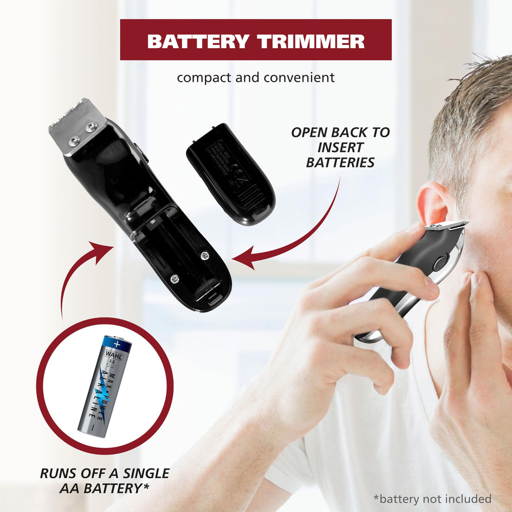 Wahl compact design makes travel and touch-ups quick and easy.