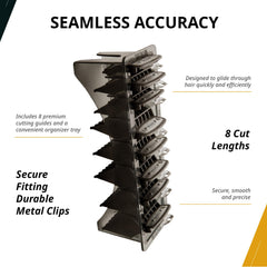 Sizes 1/8 to 1 inch enable versatile fades and uniform lengths