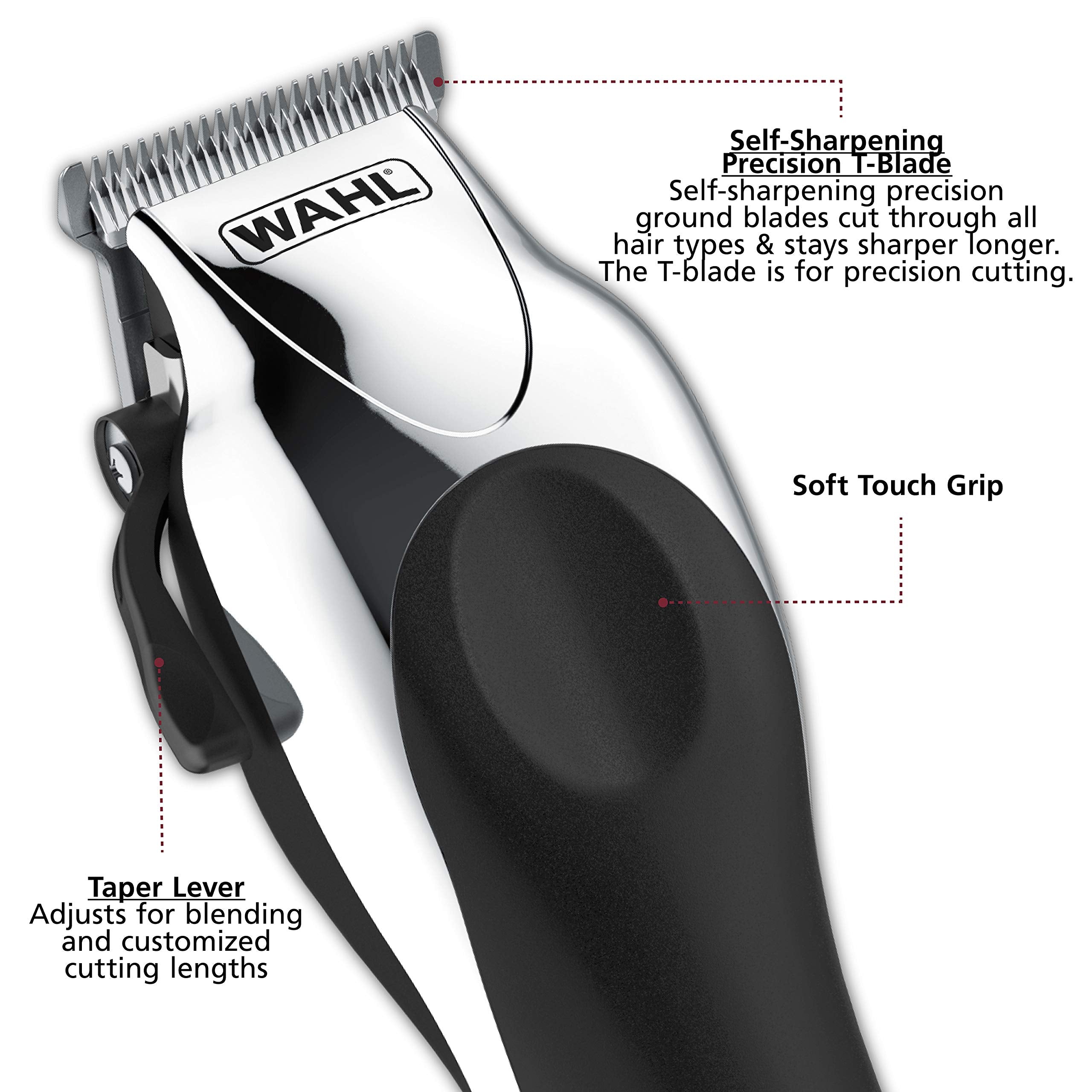 Wahl Deluxe Chrome Pro mini trimmer for edging and detail work.