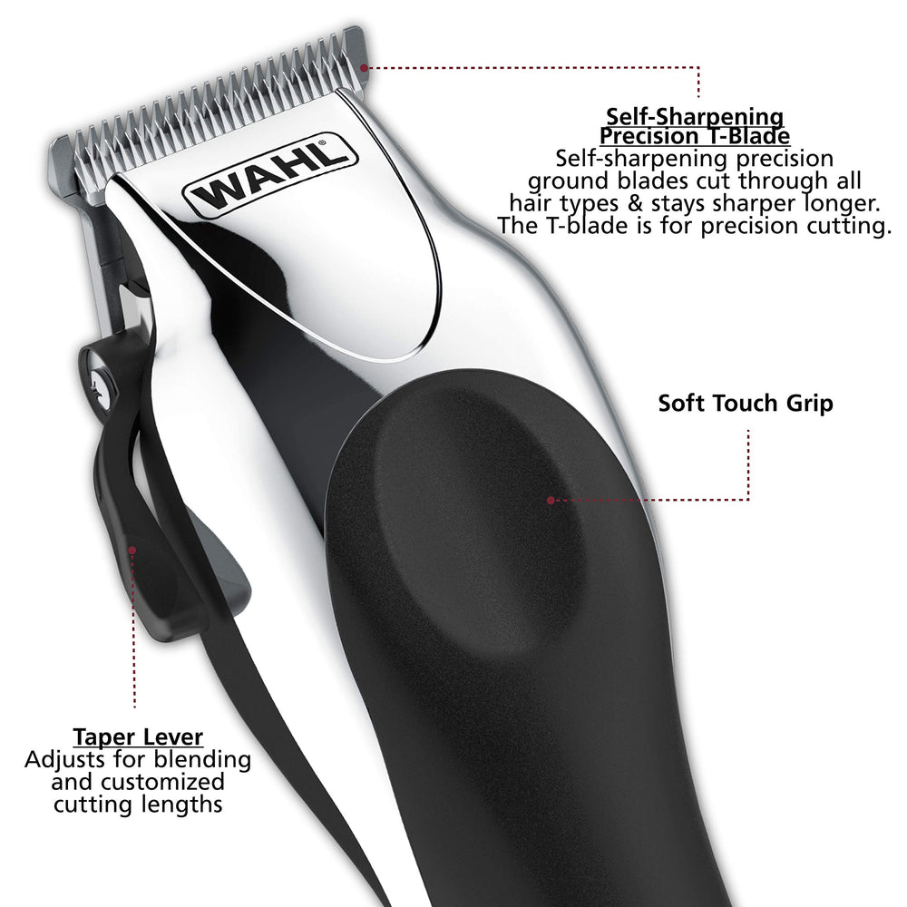 Wahl Deluxe Chrome Pro mini trimmer for edging and detail work.