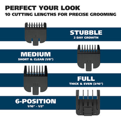 Wahl Groomsman stubble combs for precise short hair styling