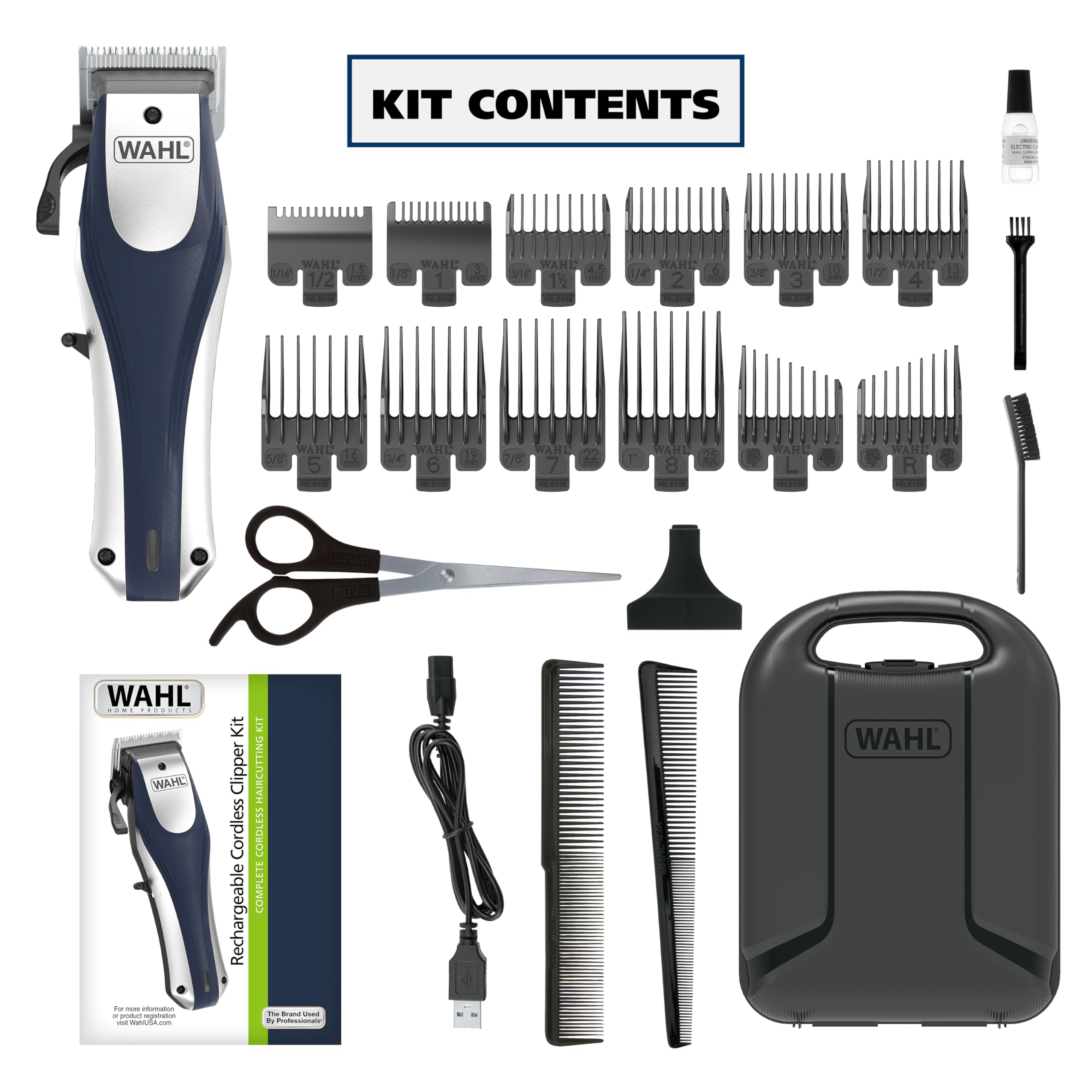 Wahl Lithium Ion Pro blade close-up shows self-sharpening precision.