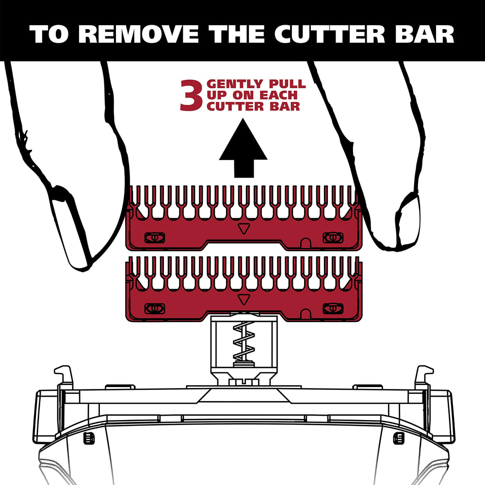 Wahl long-hair cutter bar in action on growth.