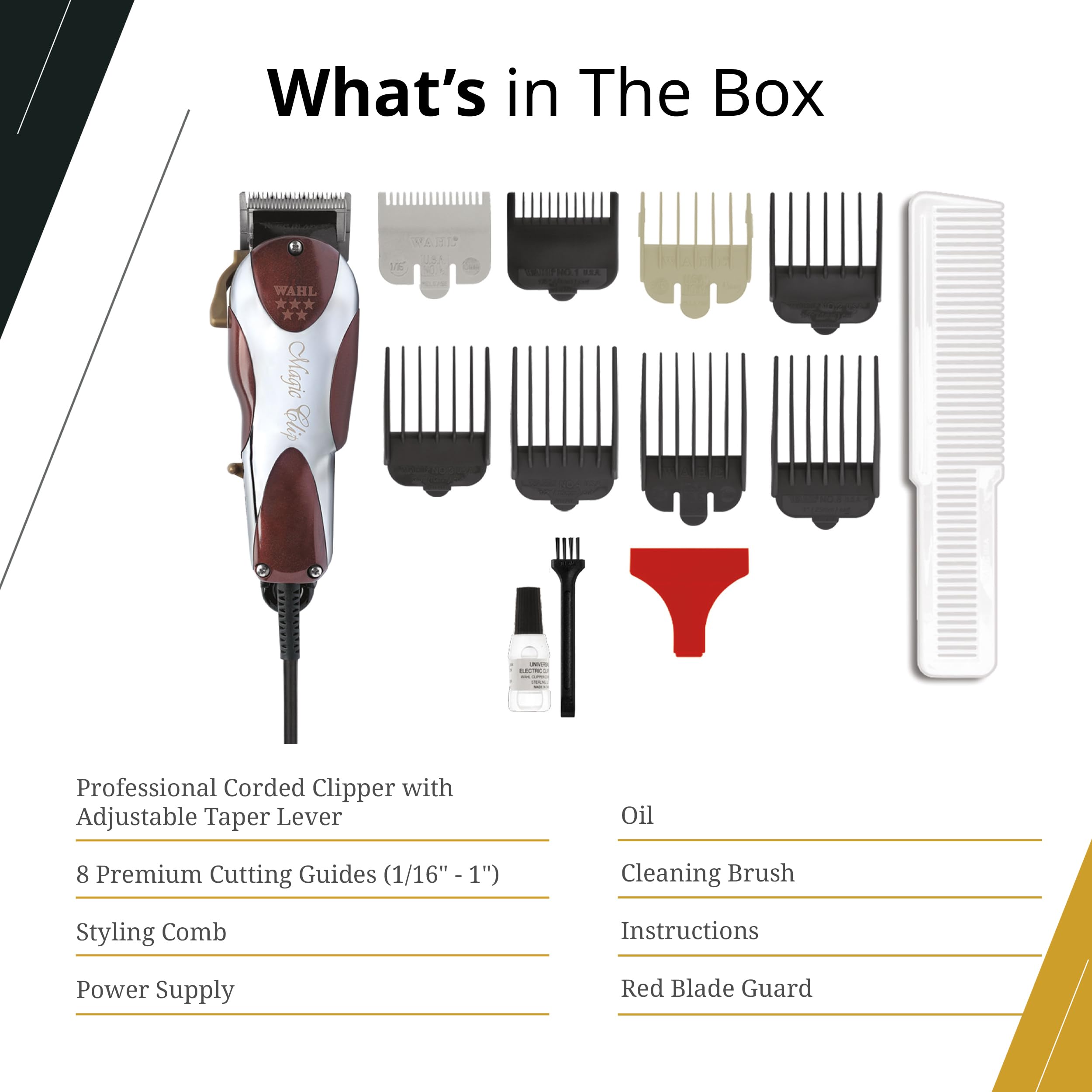 Wahl Chrome finish detail highlighting durable build and professional appearance.