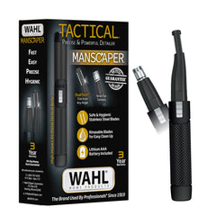 Wahl Manscaper 2-in-1 tactical metal body with knurled grip for secure handling.