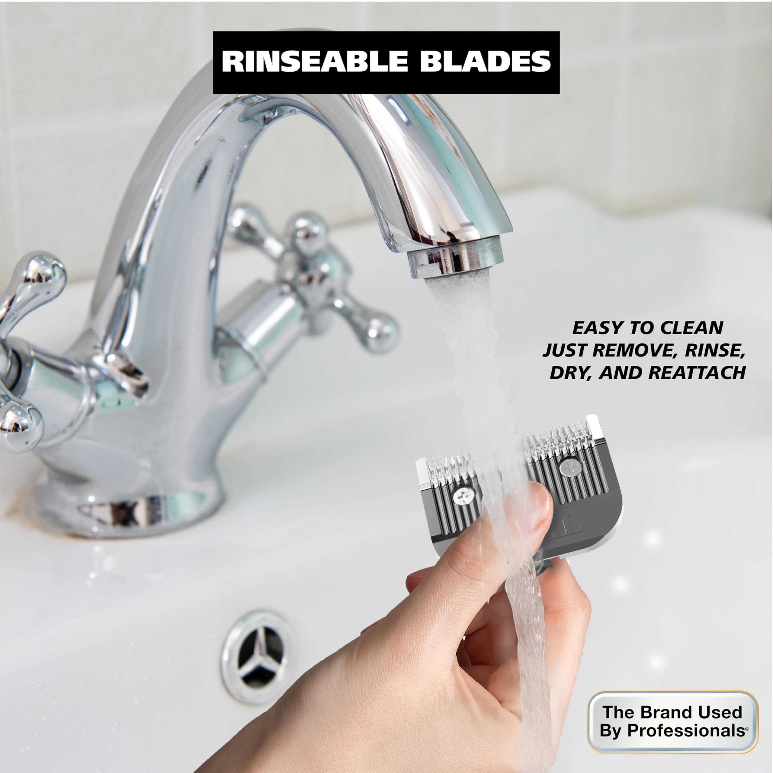 Wahl precision ground blade close-up highlighting sharp stainless steel edge