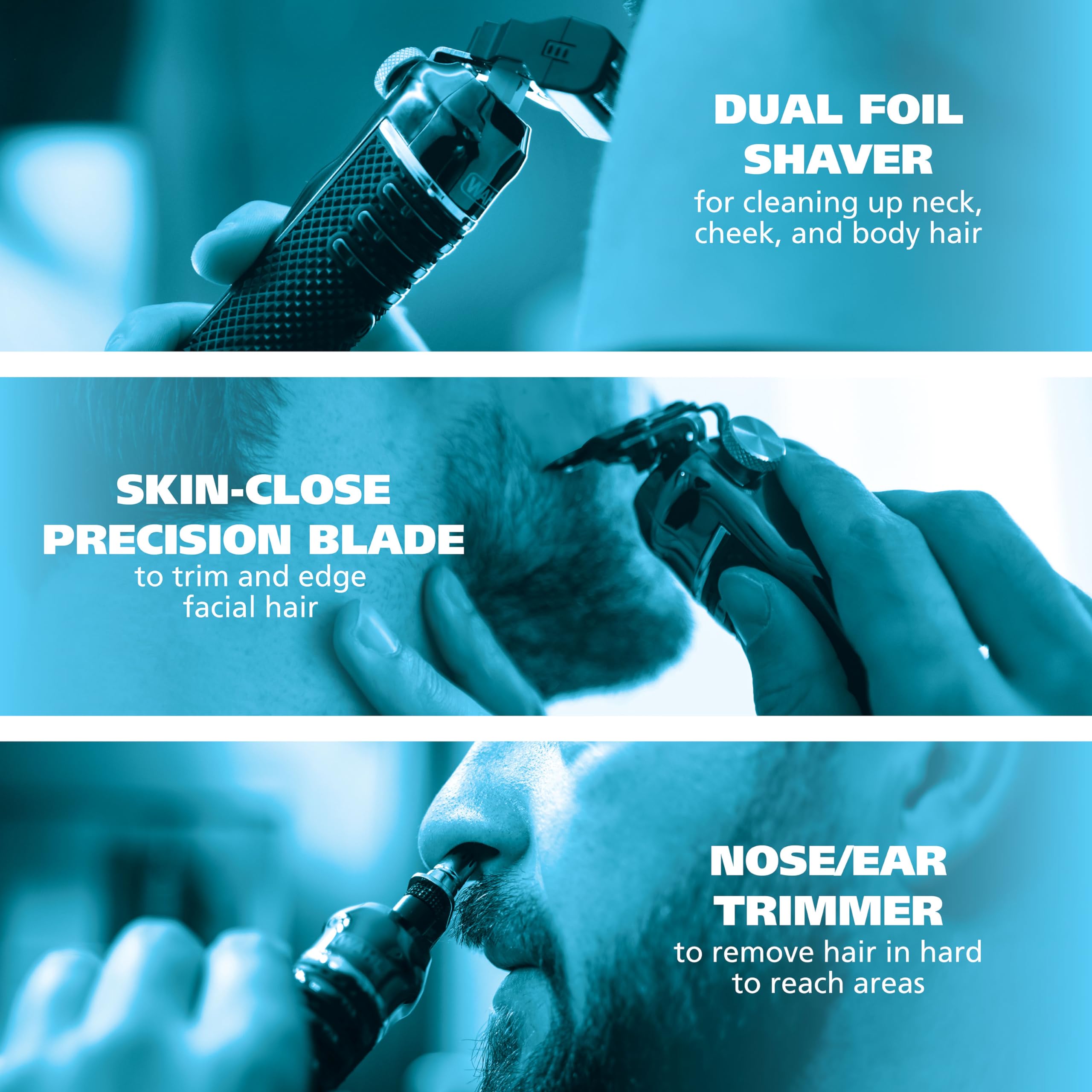 Wahl Pro Series dual foil shaver head for ultra-close shave.