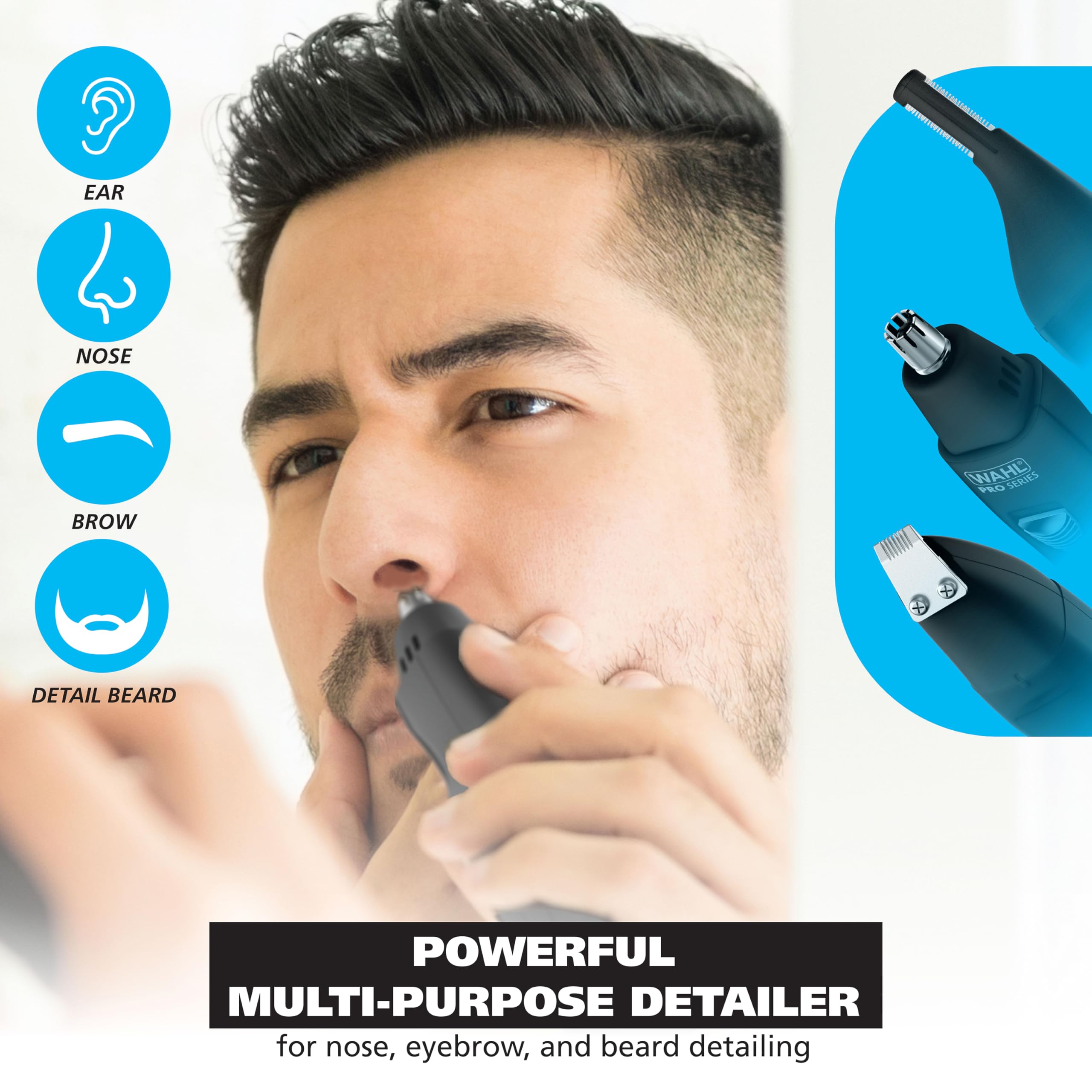 Wahl Pro Series nose and ear rotary head enables hygienic trimming