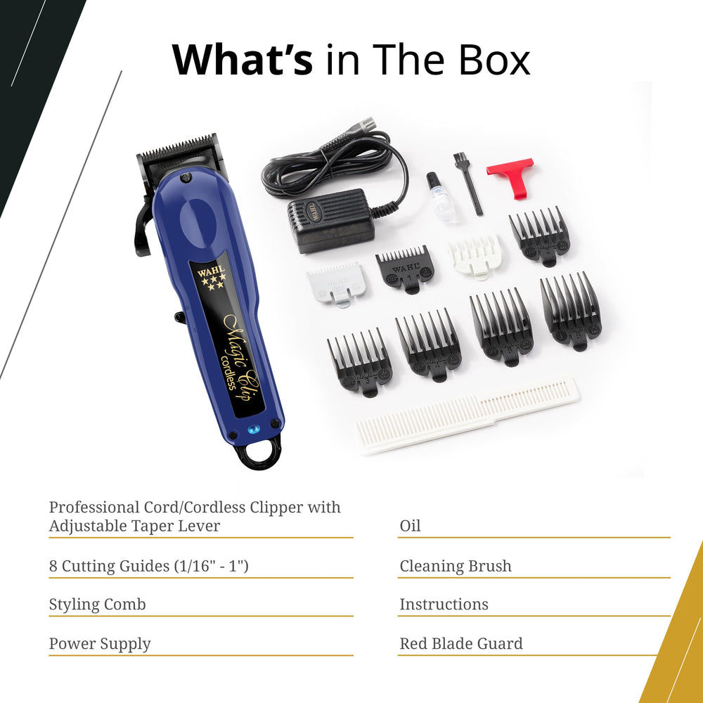 Smart LED charge indicator on Wahl Magic Clip while in use.