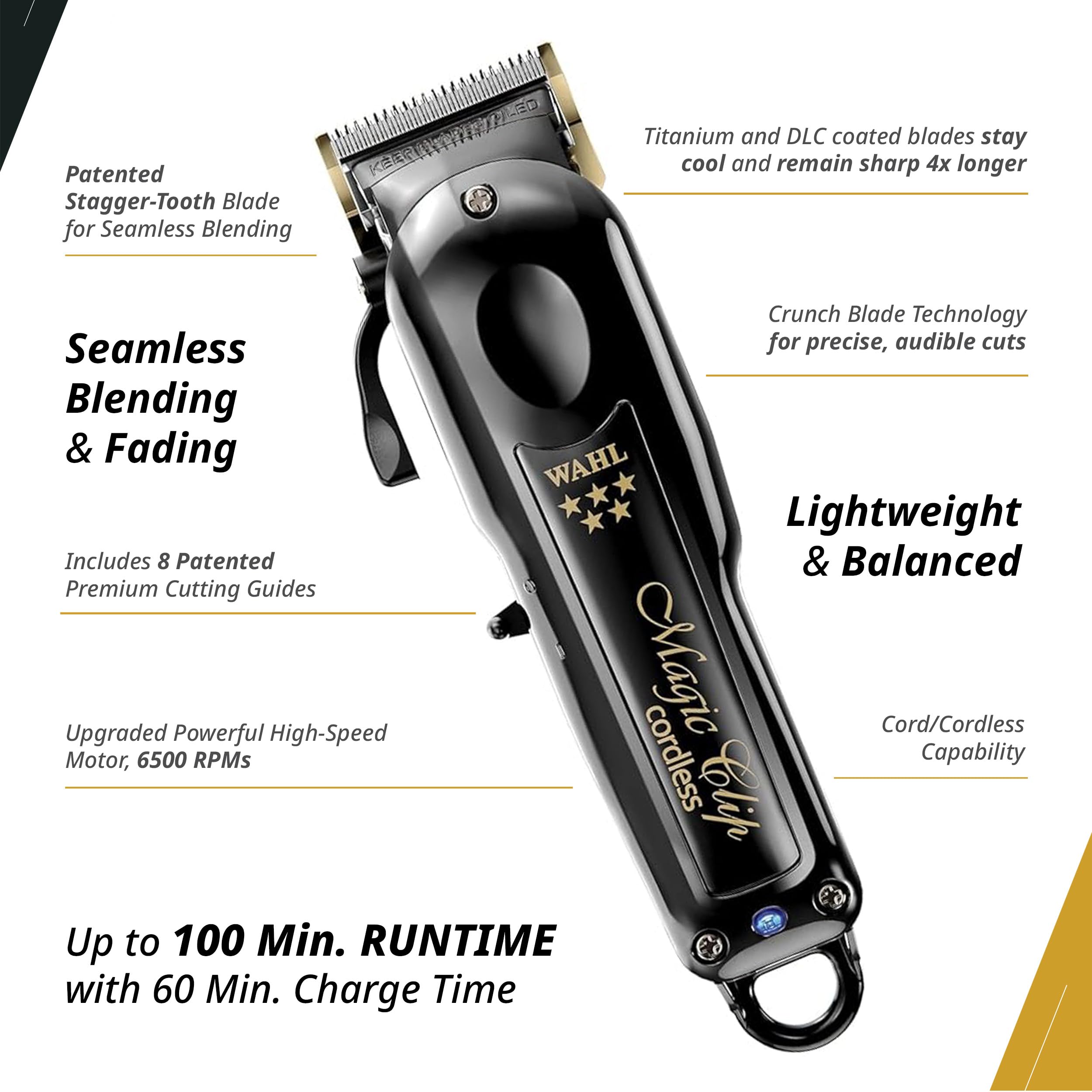 Wahl Professional 5 Star Magic Clip attachment guards for versatile styling options
