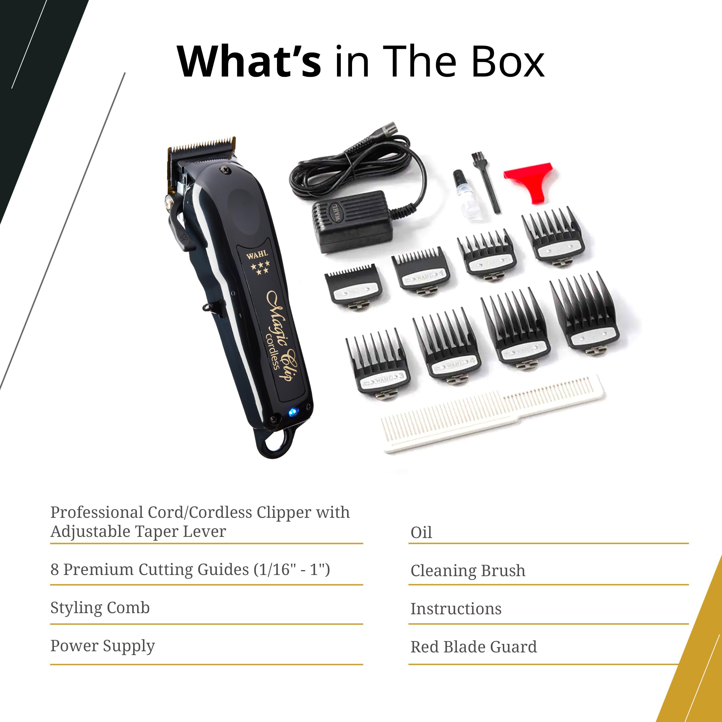 Wahl Professional 5 Star Magic Clip corded option for uninterrupted power