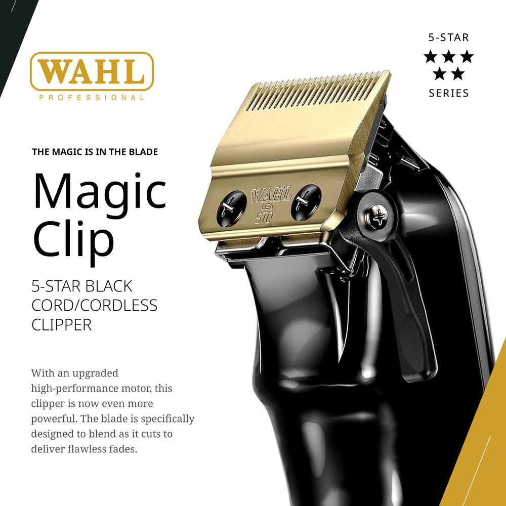 Wahl Professional 5 Star Magic Clip ergonomic handle for comfortable extended sessions