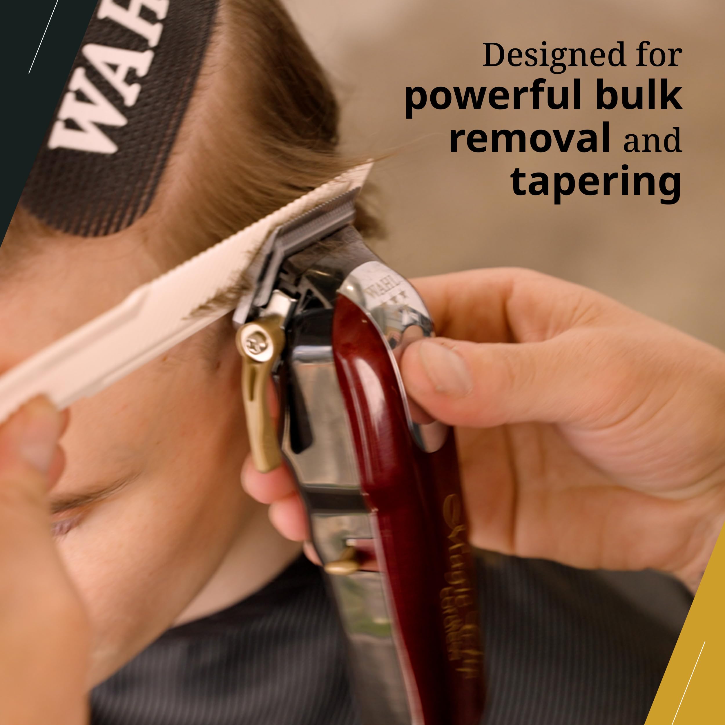 Wahl Magic Clip ergonomic grip for comfortable long trimming sessions.