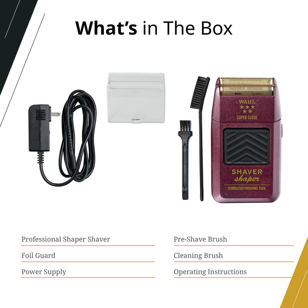 Wahl Professional 5 Star Shaver with foil guard attached for safe grooming