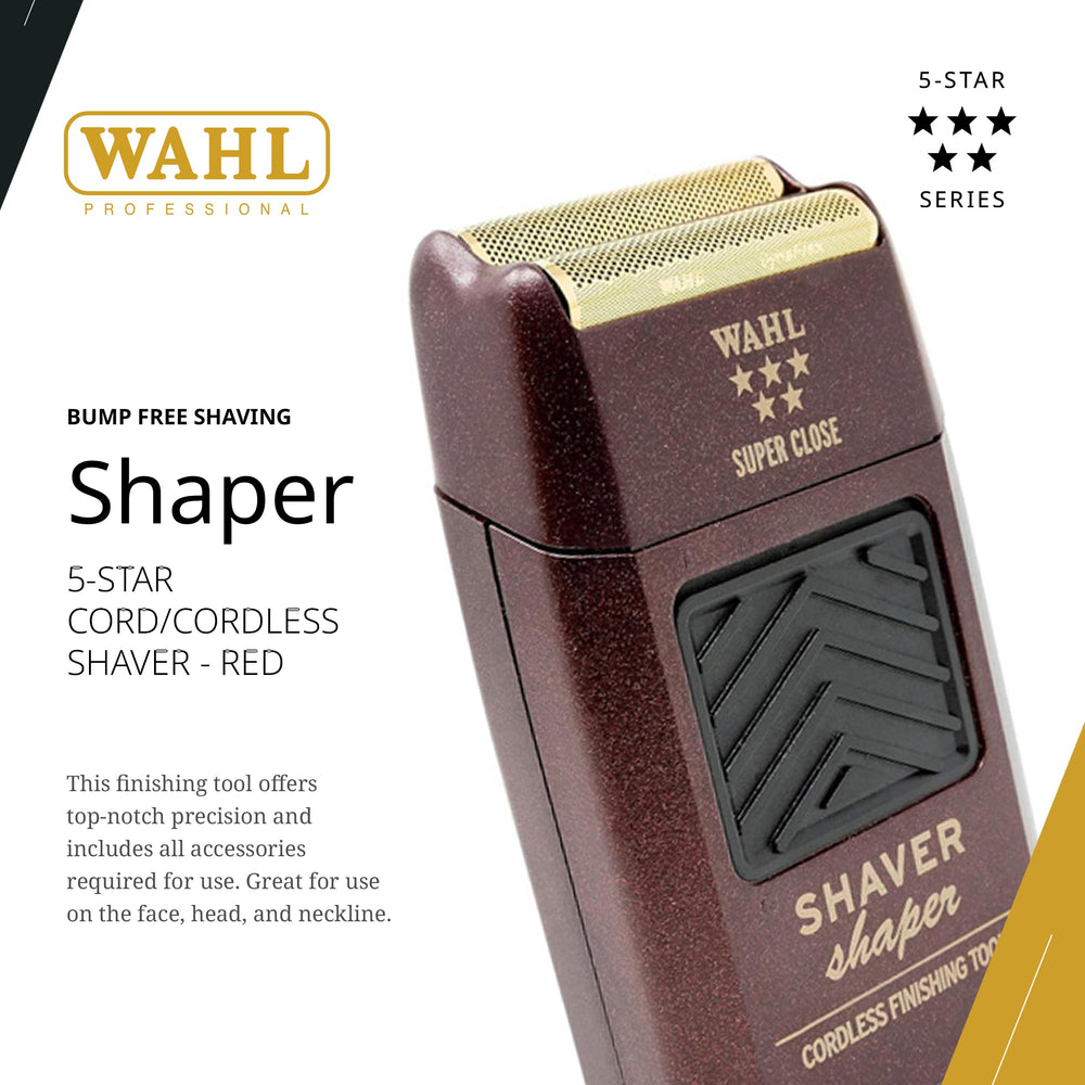Wahl Professional 5 Star Shaver in hand for precise necklines