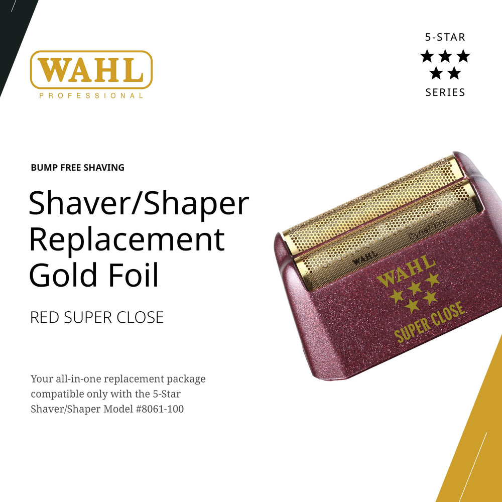 Wahl Professional 5 Star Shaver Shaper gold replacement foil detail highlights premium, long-lasting performance