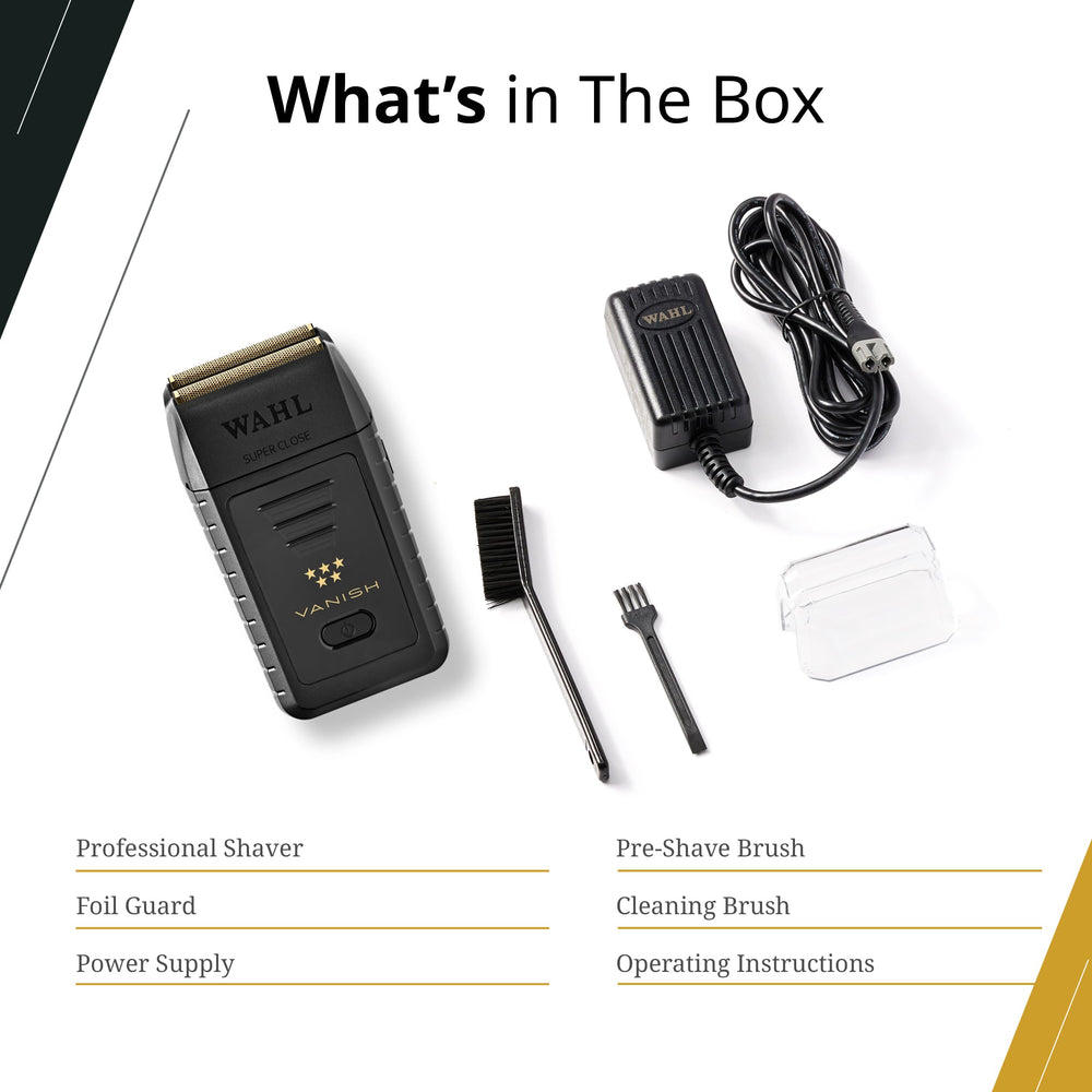 Ergonomic grip on the Wahl Vanish Shaver supports comfortable control.