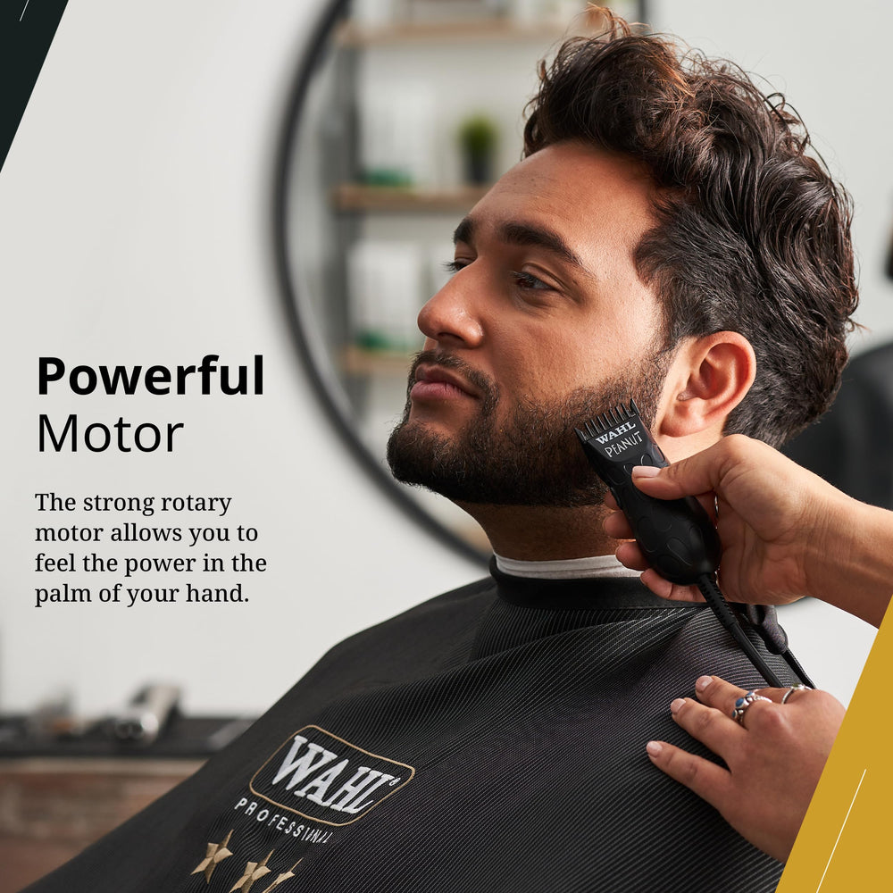 Wahl Professional Black Peanut Trimmer is palm-friendly and lightweight for easy handling.