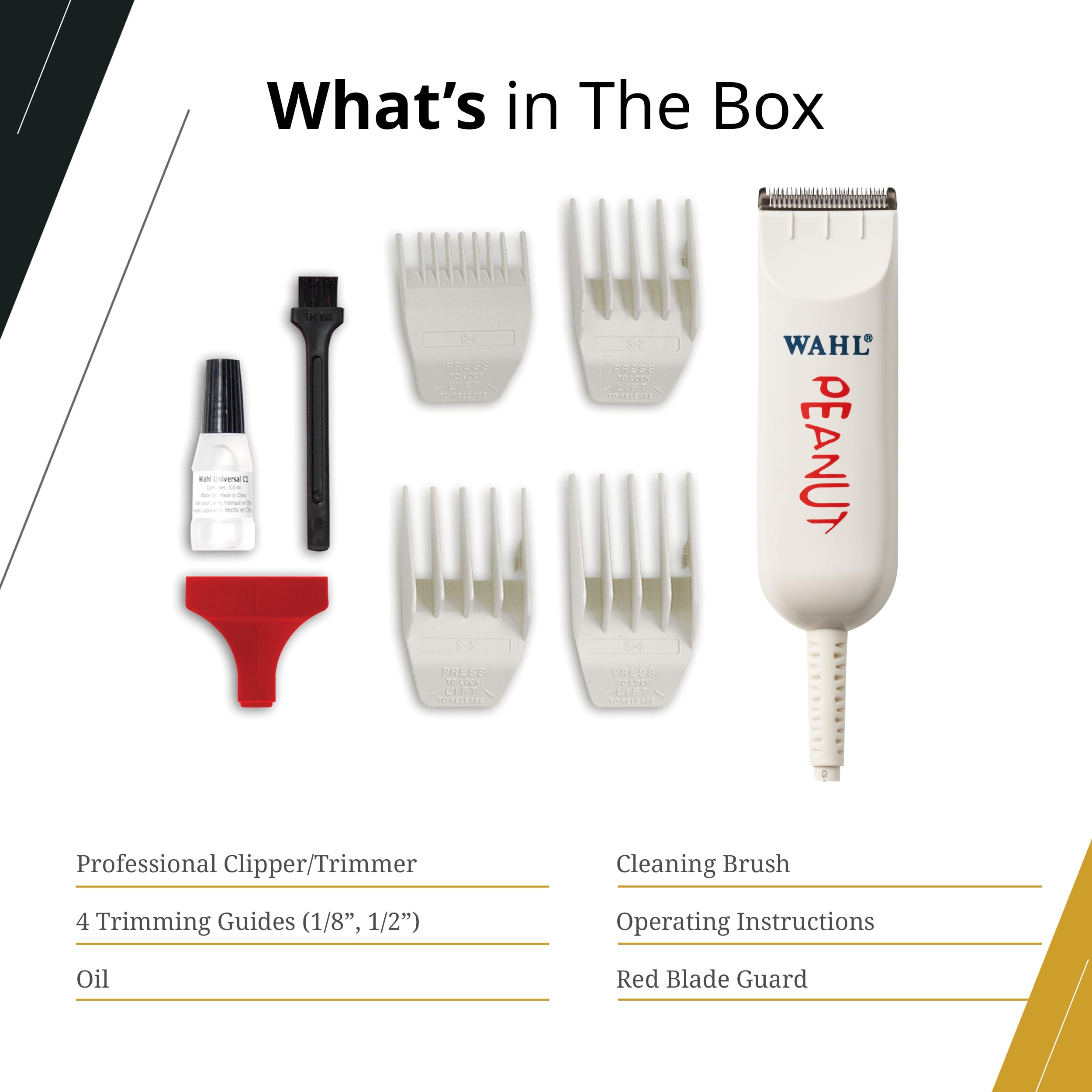 Wahl Professional Classic Peanut Trimmer complete kit with trimming guides