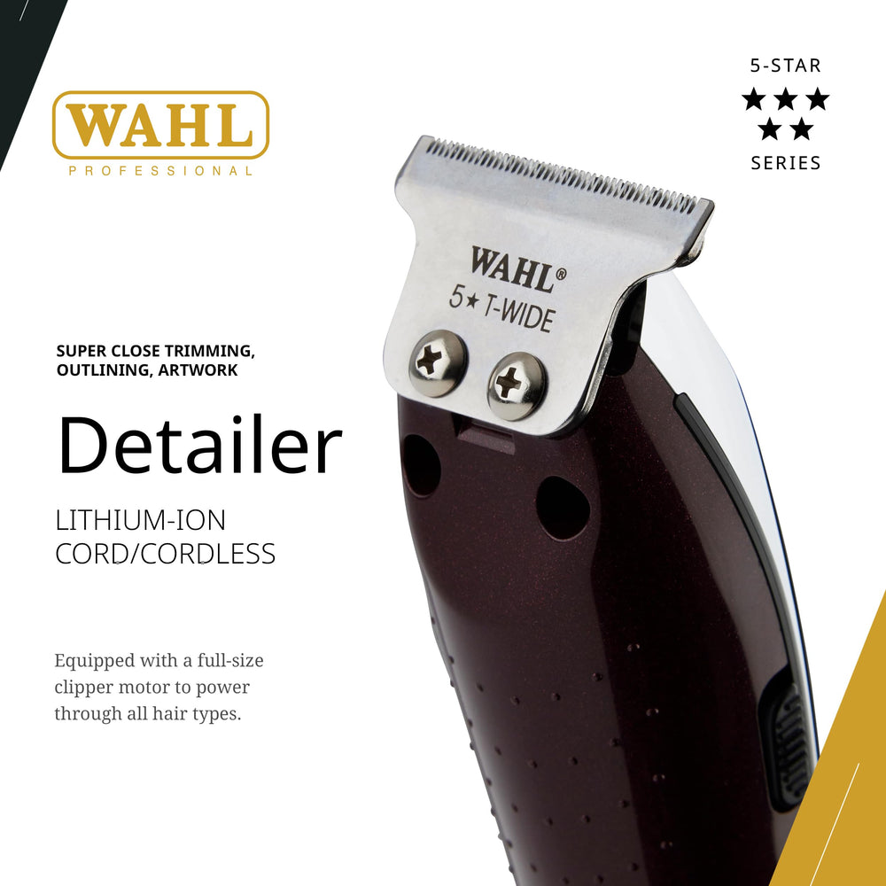 Wahl Professional detailer LED indicator helps monitor charge and readiness.
