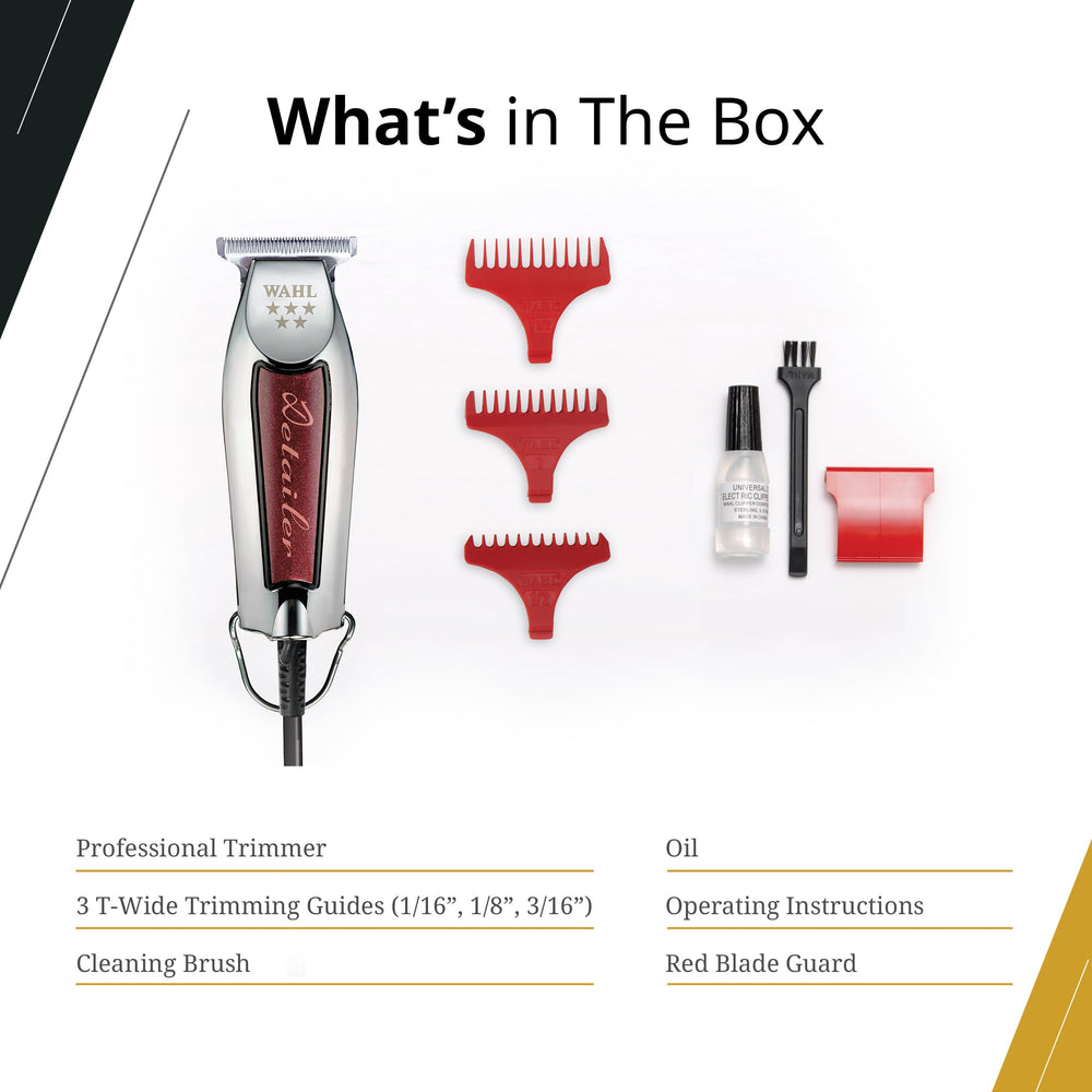 Wahl Professional Detailer Trimmer Burgundy held for comfortable, precise control.