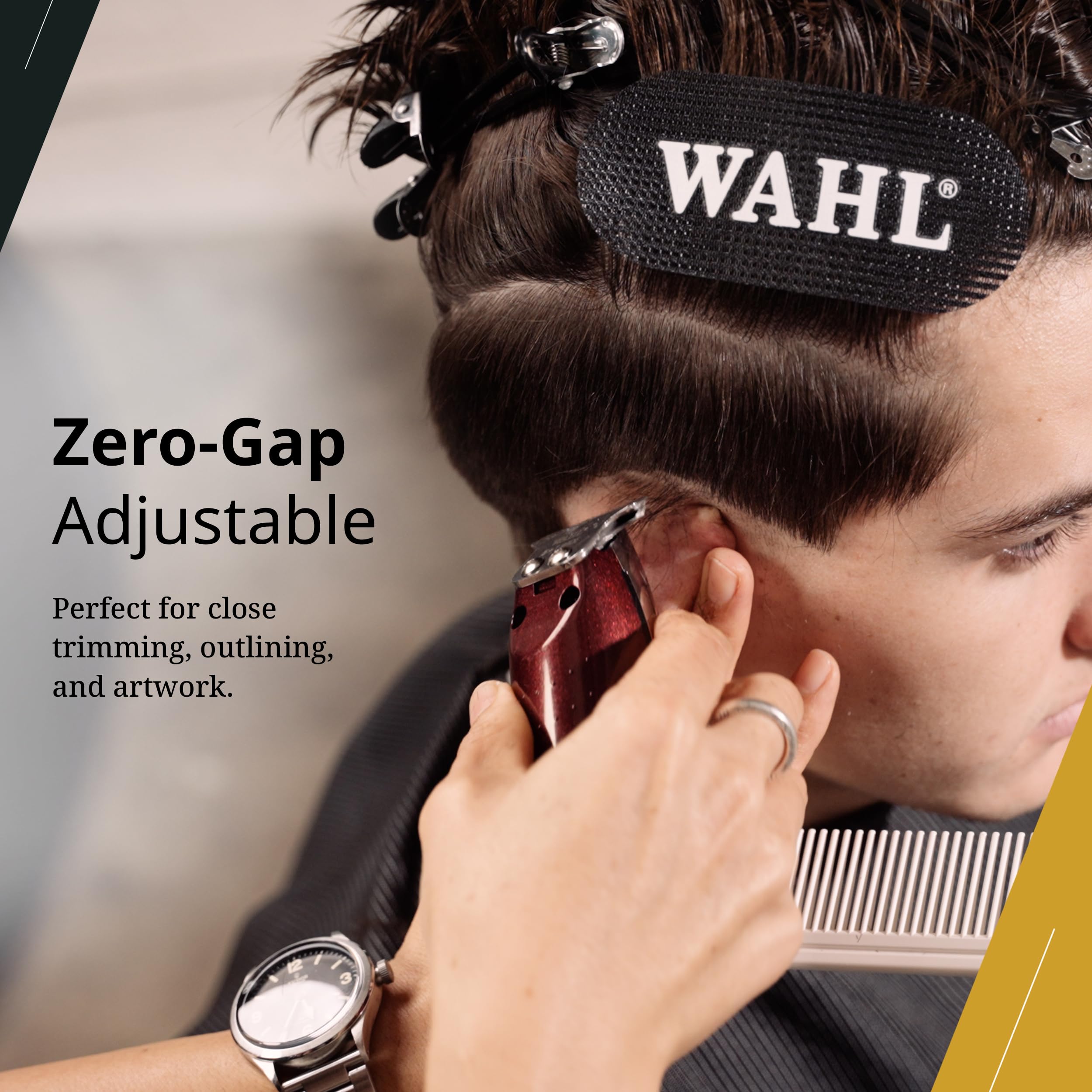 Wahl Professional facial detailing enables precise line work for defined looks.