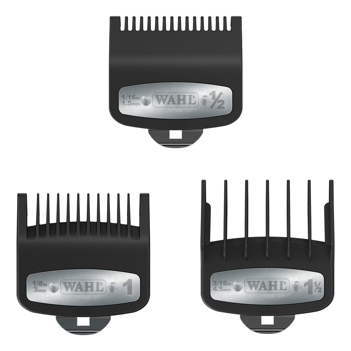 Wahl Professional secure-fit clipper comb set for precise cuts.
