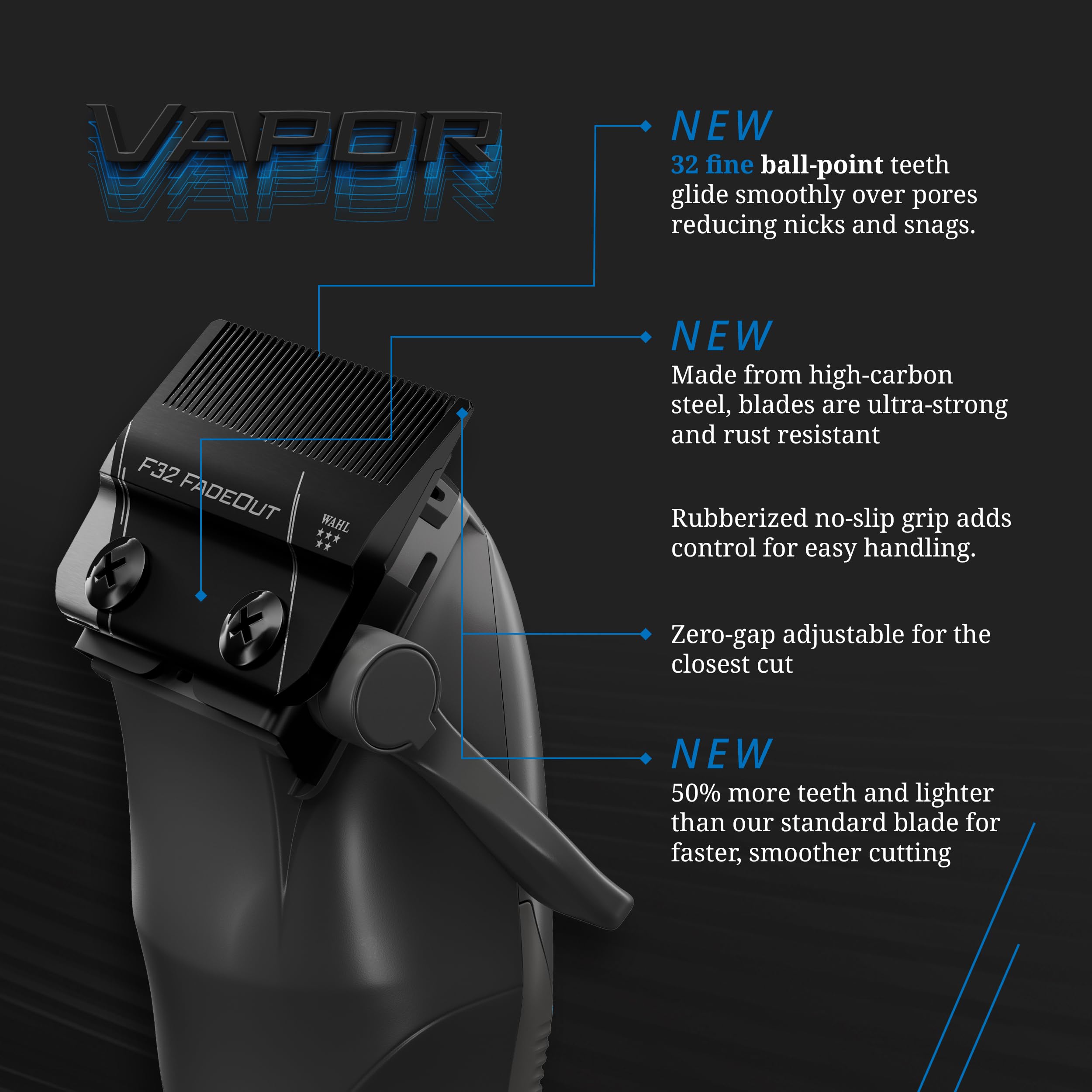 Wahl Vapor brushless motor delivers smooth performance during long sessions