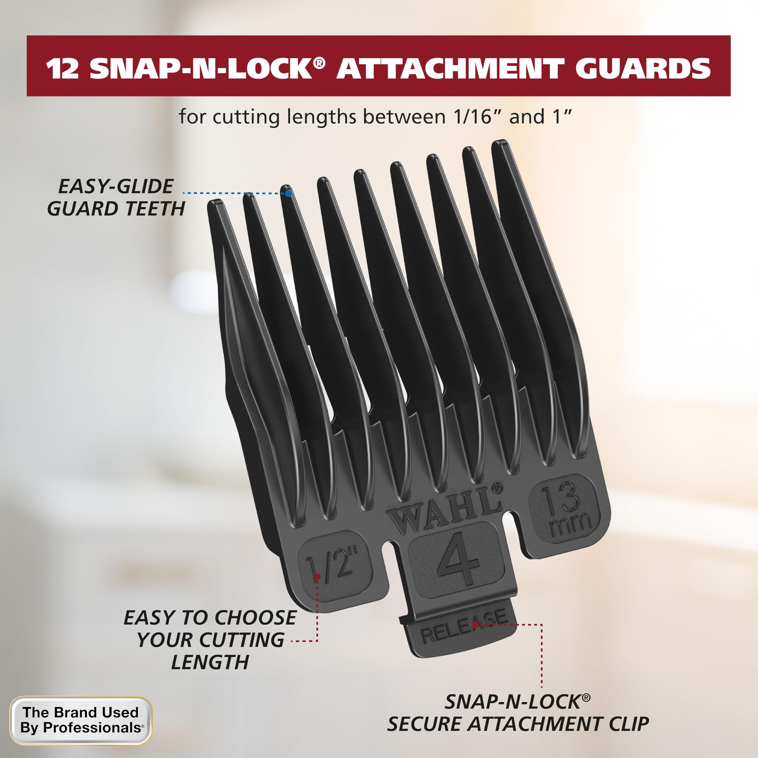 Wahl removable stainless steel blades stay sharp longer.