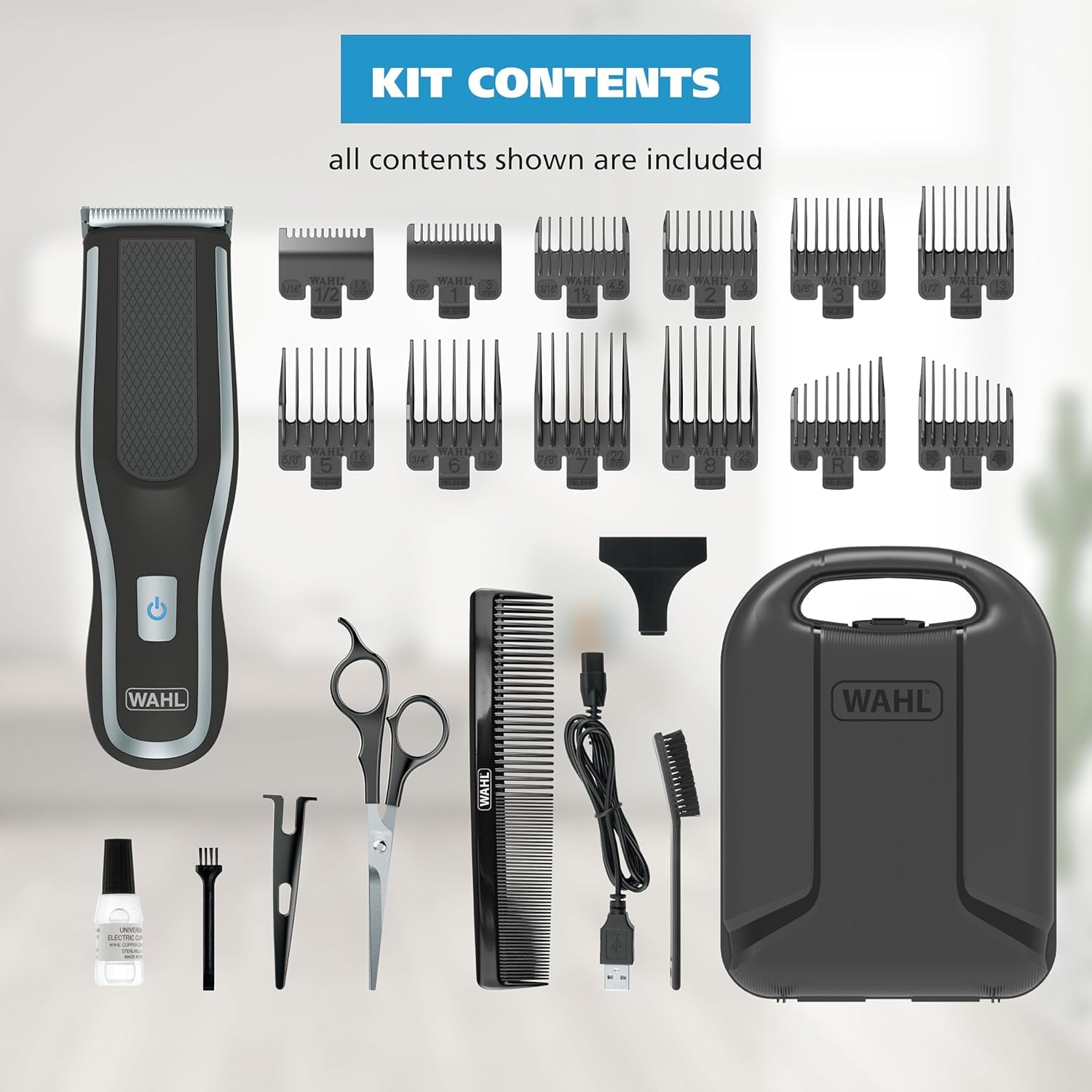 Wahl Self-Cut Pro clipper cleaning under the sink to remove hair easily.
