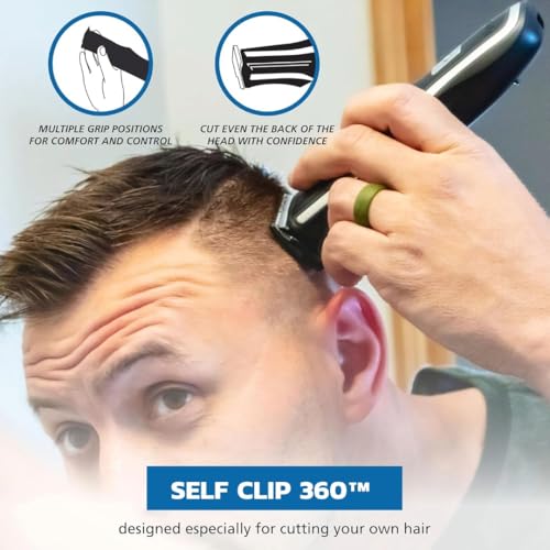 Wahl Self-Cut Pro clipper with Snap-N-Lock guards for goof-proof length options.