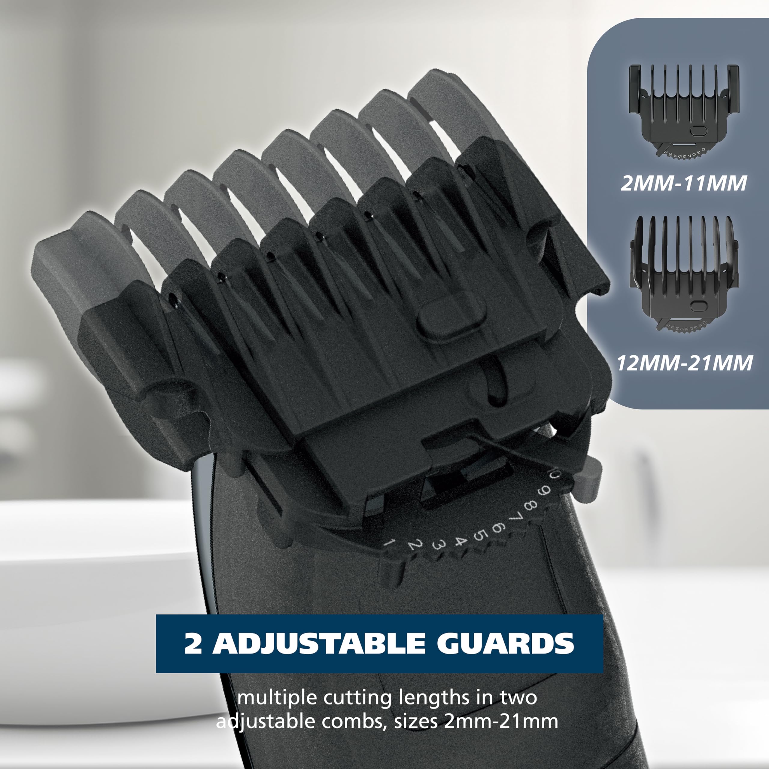 WAHL USA 10 guide combs offer versatile lengths from 1/16 to 21mm