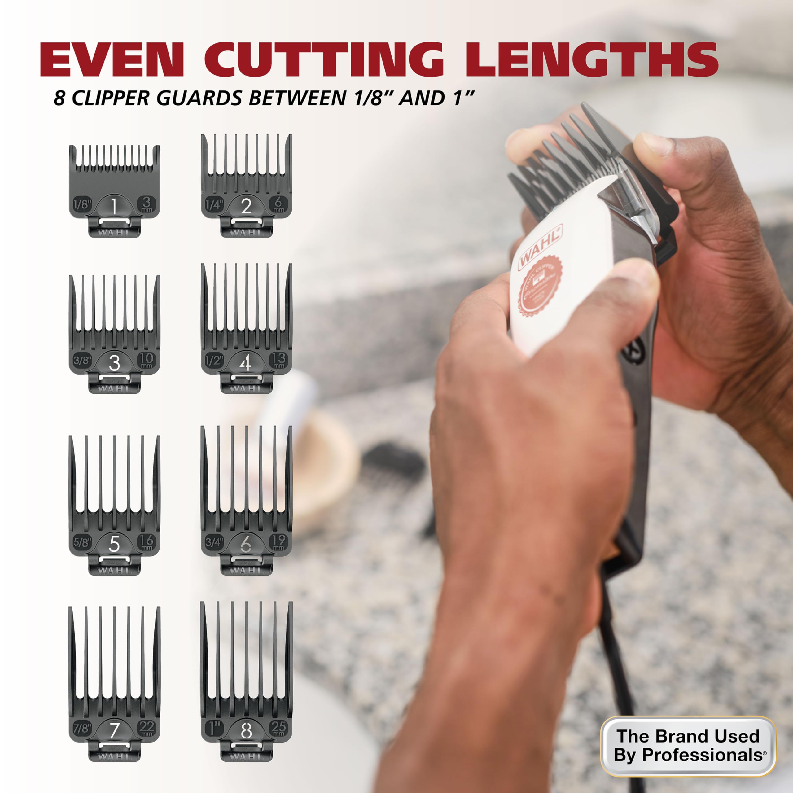 Wahl USA Classic Edition 6-position guide for beard trimming 1/8 to 1/2 inch.
