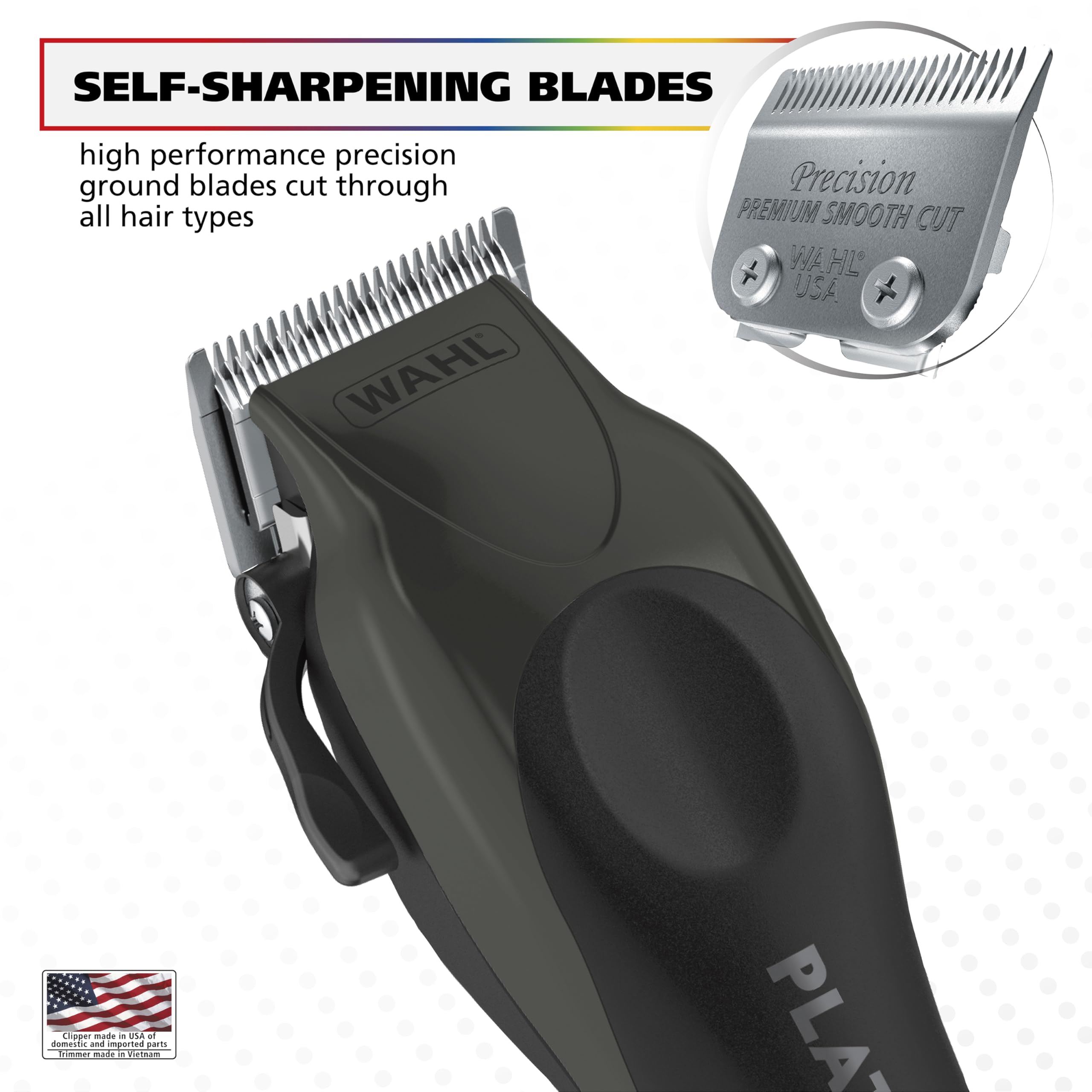 Corded clipper with braided 8 ft cord for steady grooming