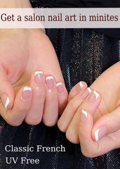 Wahrshei classic French gel strips for timeless tips with easy, UV-free application