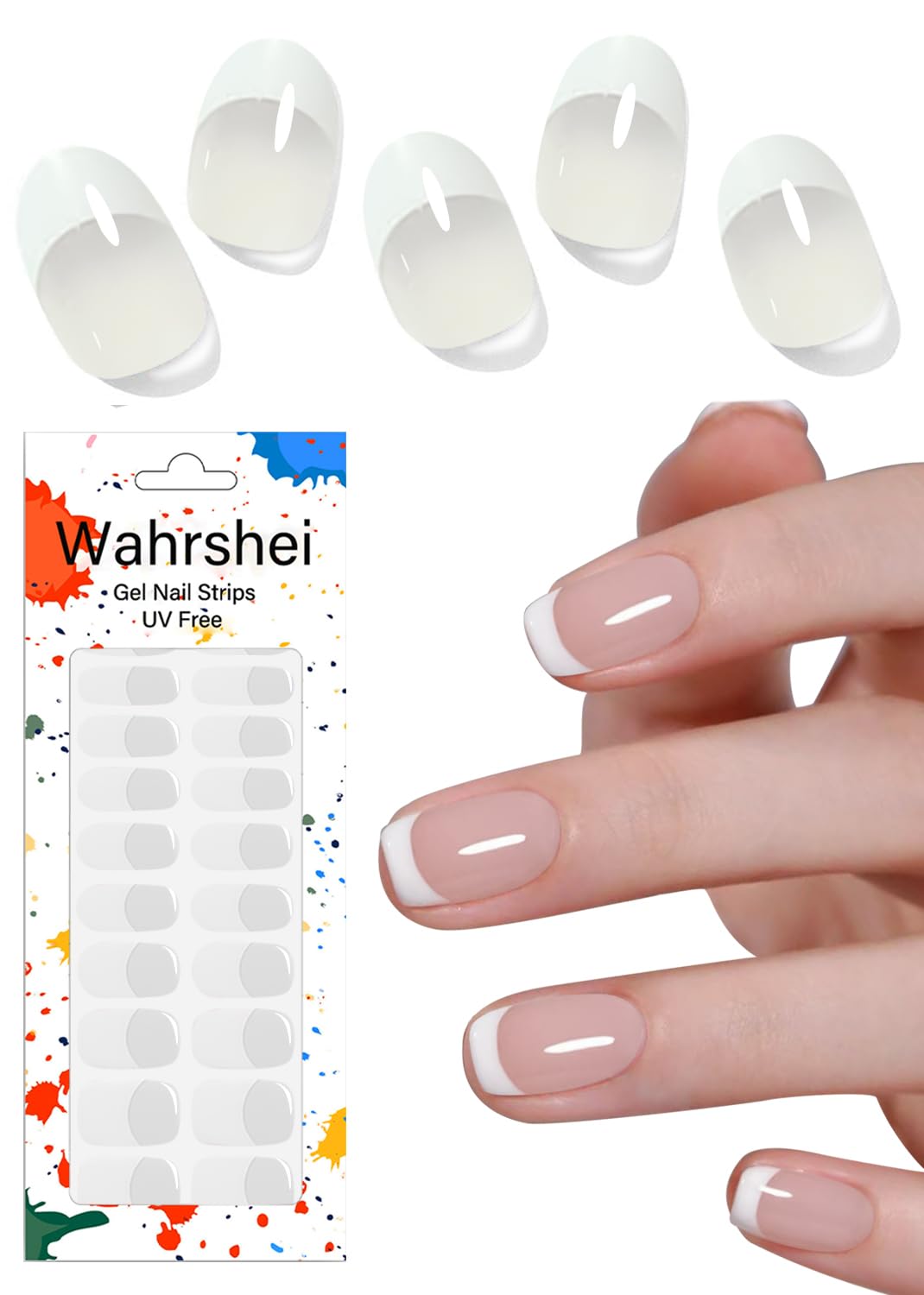 Wahrshei gel nail strips no-uv wraps for quick at-home salon shine