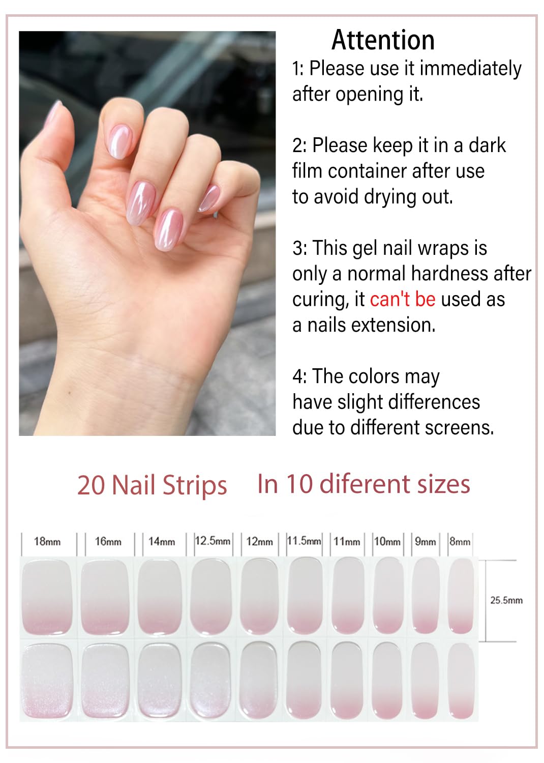 Wahrshei, lámpara UV/LED cura las tiras y realza el brillo de las uñas.