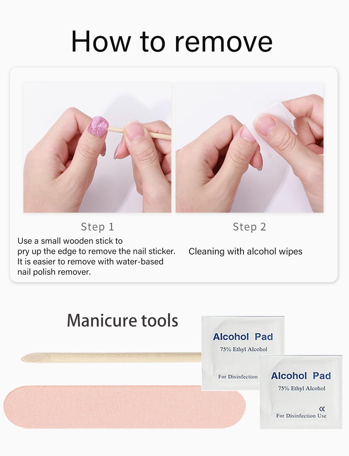 Wahrshei safe, waterproof nail stickers protect nails and extend wear with top coat