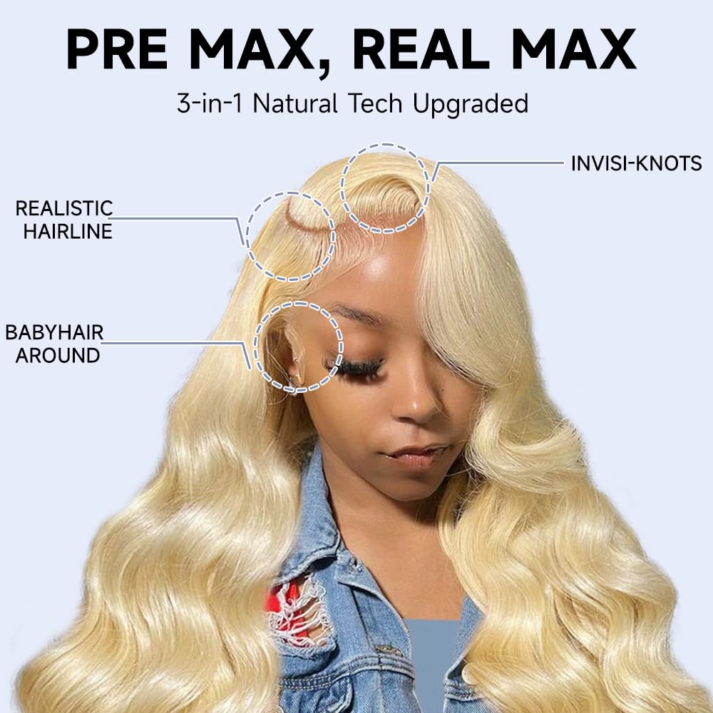 Waimro body-wave blonde wig highlighting natural shine