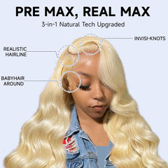 Waimro body-wave blonde wig highlighting natural shine