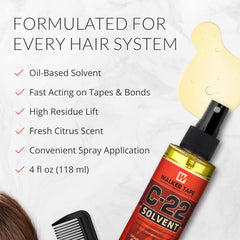 Walker Tape C-22 bottle protects delicate lace materials during bond release.