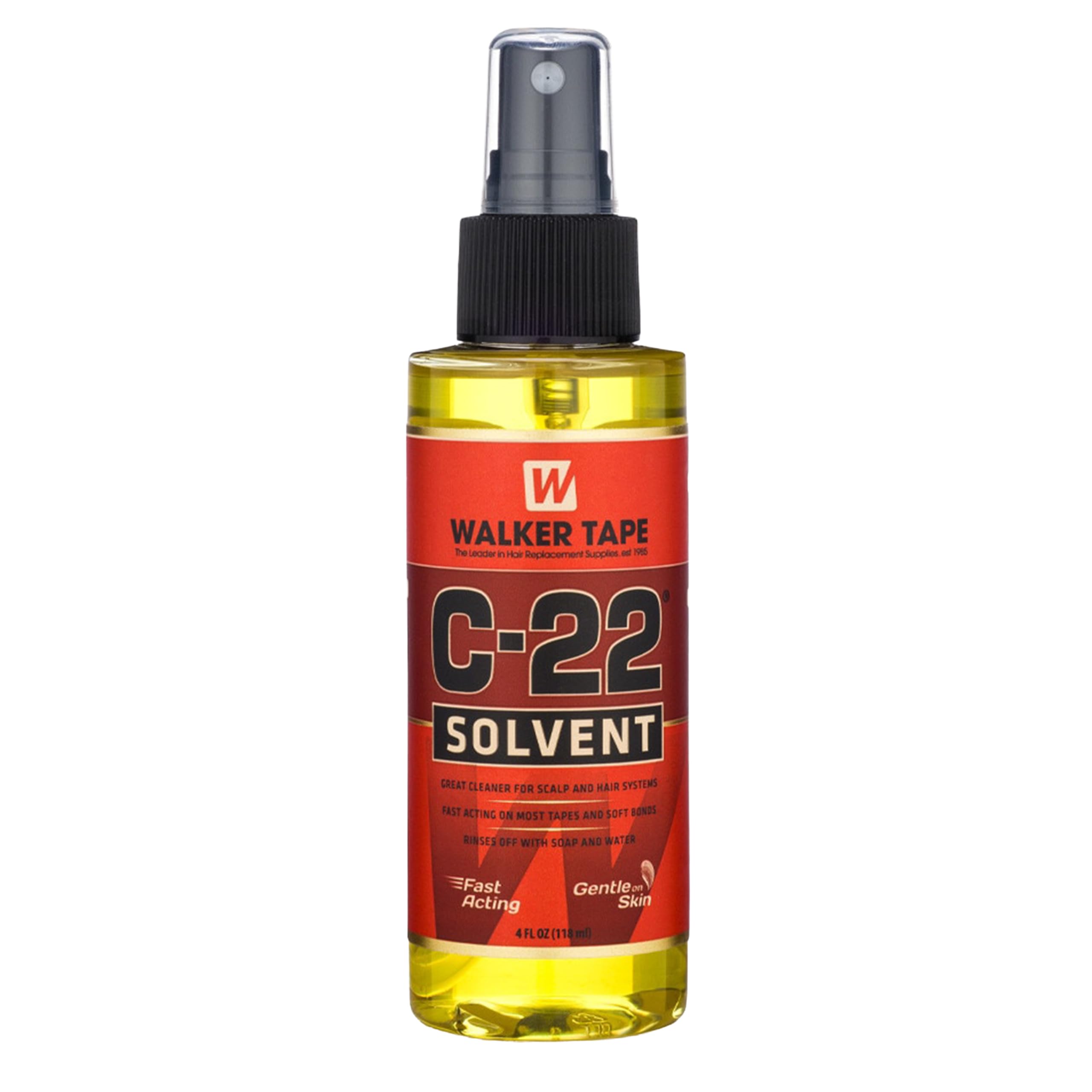 Walker Tape C-22 spray bottle for precise adhesive removal on wigs.