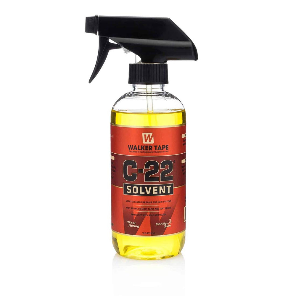 Walker Tape C-22 spray bottle for fast, targeted adhesive removal on scalp.